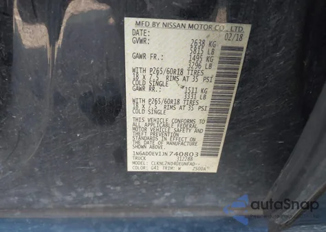 2018 Nissan Frontier Sv из США, поврежденный, VIN 1N6AD0EV1JN740803